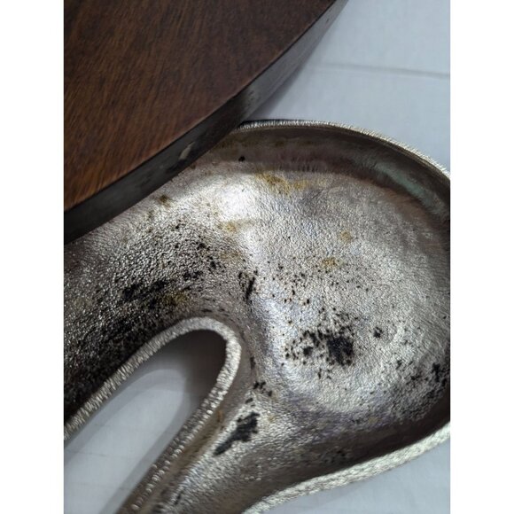 Wood Pewter Cutting baod Made in France hanging 20 x 9 textured metal 4 lbs - Picture 12 of 16